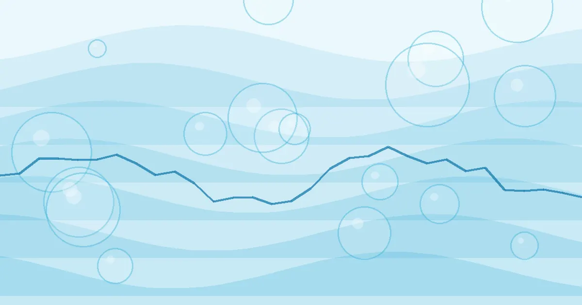 Blue liquid network graphic for a SwissVergleich crypto trading explanation